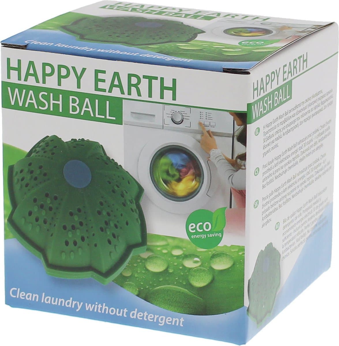 Scanpart Happy Earth wasbal voor wasmachine - Eco wasbol - Wassen zonder wasmiddel - Vervangt wasmiddel waspoeder - Keramische balletjes - Ecologisch - Duurzaam — afbeelding 1