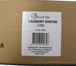 Lowander Wasmand 3 vakken - Wassorteerder 90 liter - Licht | Donker | Gekleurd - Opvouwbare Was Organizer met Aluminium Frame - Stevige Wasmand voor Vuile Was - Grijs — thumbnail 2