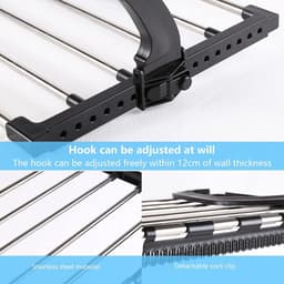 Inklapbare hangdroger voor radiator - balkonwasdroger voor wasrek - wanddroogrek voor balkon - GDWD - 32 x 40 cm folding wall laundry rack — thumbnail 4
