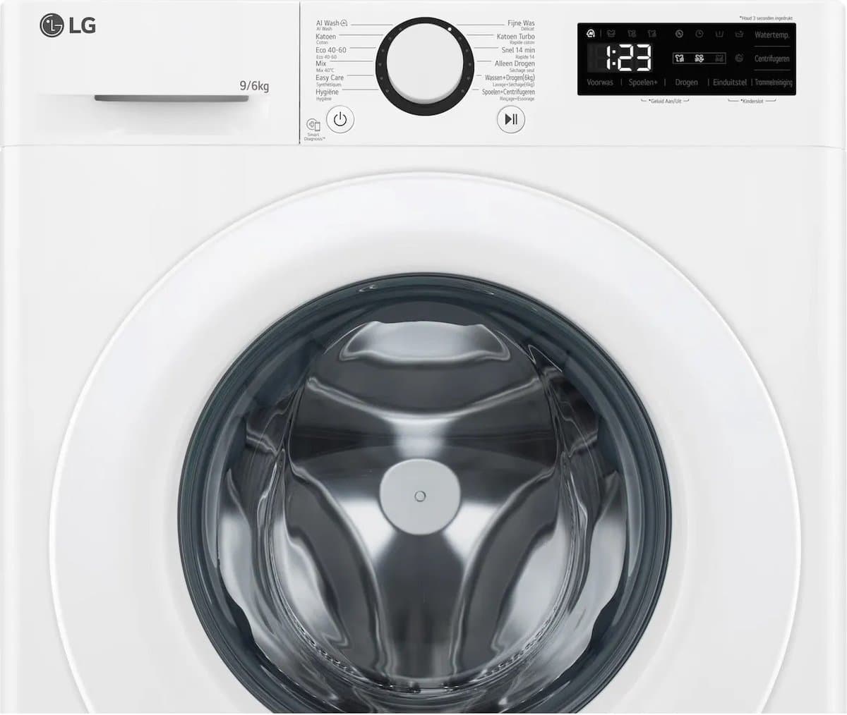LG F4DR3096N3W TurboWash - Was-droogcombinatie - 9 kg + 6 kg - 1400 rpm - 71 dB — afbeelding 1