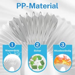 150 mm - 15 m lengte voor airconditioning afvoer - PP flexibele afvoerbuis - hittebestendig - compatibel met draagbare AC's — thumbnail 4