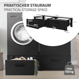 Equivera Wasmachine Verhoger - Wasmachine Verhoger Met Lade - Wasmachine Sokkel - Wasmachine Opbouwmeubel - Wasmachine Kast - Wasmachine Ombouw - Wasmachine Meubel — thumbnail 3
