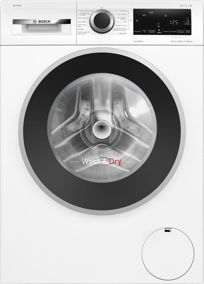 Bosch WNG254A7NL - Serie 6 - Was-droogcombinatie - Wassen en drogen in 1 keer - Extra stil - 10.5/6 kg - 1400 rpm - Automatisch doseren - Met stoom — afbeelding 1