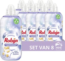 Robijn Classics Puur & Zacht ​Wasverzachter - 8 x 50 wasbeurten - Voordeelverpakking — thumbnail 1
