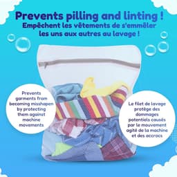 Wasbal net voor de wasmachine - Voorkomt vervuiling van de lade - Set van 3 met 2 maatbekers 230 ml XXL en 1 waszak 30 x 40 cm — thumbnail 5