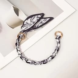Telefoon - Sieraad - Hanger - Gsm - Ketting - Pols -Handvat handtas - Handtas - Sjaal - Sjaaltje - Decoratie - Zwart Wit - Veertjes — thumbnail 1