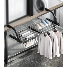 Slim Uitschuifbaar Droogrek – 64–110 cm, Ideaal voor Kleine Ruimtes — thumbnail 1