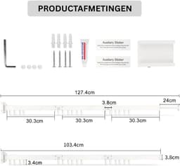 White-Label® Wanddroogrek - Droogrek Inklapbaar - Wasrek - Droogtoren - Droogrekken - Wit — thumbnail 3