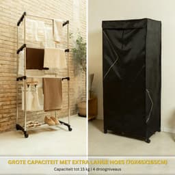 ZRSS® Elektrisch Droogrek - Droogtoren met Verwarming - Handdoekrek - Verwarmd Drogen - Met Timer — thumbnail 5