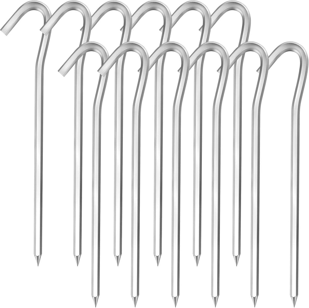 Grondankers - Set van 12 stuks 18 cm tentpalen, Aluminiumlegering grondvastzettingen extreem stabiel voor camping en buitenpicknick wandelen vissen — afbeelding 1