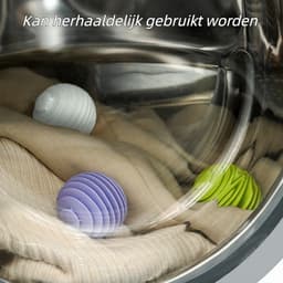 9stuks - Wasballen - Anti-klit - Speciaal voor de droogtrommel - Vlekverwijderende reinigingsballen - Voorkomt klitten in de was - Voor gemengde kleuren — thumbnail 4
