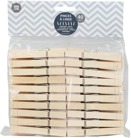 Urban Living Basic plus Size wasknijpers - 80x - bamboe hout - 8 cm - was ophangen — thumbnail 2