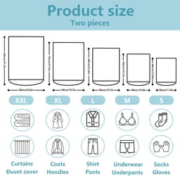 Set van 2 Wasnetten voor Wasmachine, Herbruikbare Waszakken van 40 x 50 cm, Bescherming tegen Deformatie en Vouwen van Kleding, Ideaal voor Delicate Was en Ondergoed — thumbnail 5
