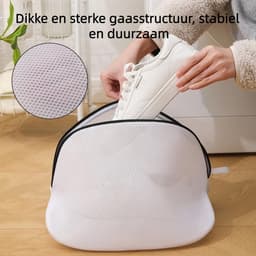 2 stuks - Wasmachine schoenenzak - alleen voor luie mensen - schoenenzak om schoenen te wassen, drogen en beschermen - zwarte rits - 42cm*24cm*24cm — thumbnail 2