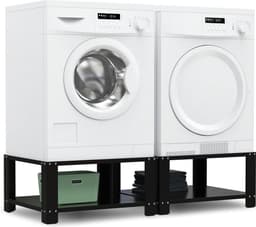 Bodo® - Wasmachine Verhoger - Dubbel - Kast - Ombouw met Plank - Zwart - 127x54x31cm — thumbnail 4