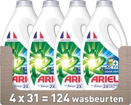 Ariel Vloeibaar Wasmiddel +Actieve Odor Defense - Vleugje Ambi Pur - 4 x 31 Wasbeurten - Voordeelverpakking — thumbnail 1