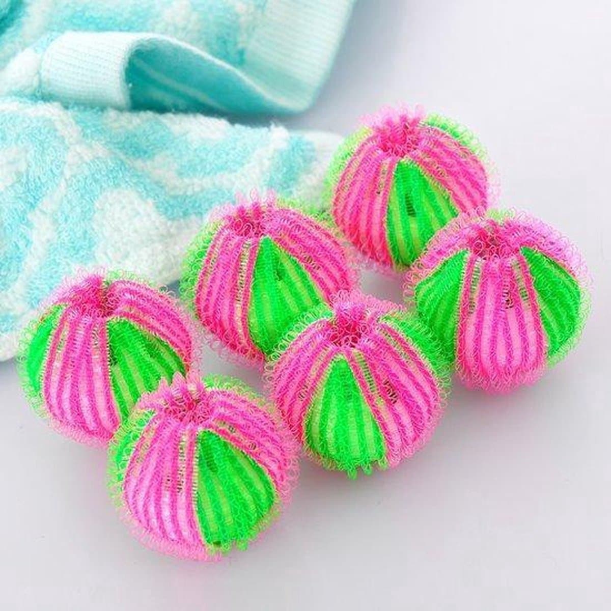 *** 6 stuks Anti-Pluis Wasbal - Nylon Wasmachine Ballen Bollen Wasballen Wasbol Was Bal Ballen Pluisballen - 6 Stuks - van Heble® *** — afbeelding 1
