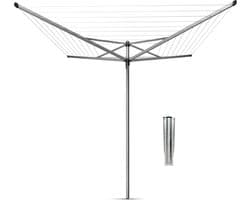 Brabantia Topspinner Droogmolen - met Metalen Grondanker - 40 m - Metallic Grey — afbeelding 1