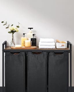 Was organizer - Wasorganizer met plank - Was sorteerder - Wasmand met plank - Wassorteerder 3 vakken - Voor de benodigde orde in jouw wasmand! — thumbnail 5