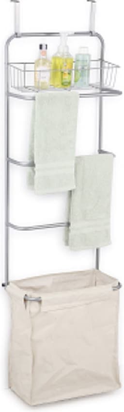 3-in-1 Over Deur Wasrek – Handdoekhouder + Wasmand + Opbergmand – Ruimtebesparend – 146x42x28.5 cm — thumbnail 1