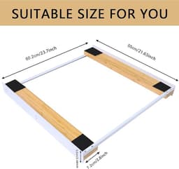 Universeel stapel-/verbindingsframe voor wasmachine en wasdroger, wasmachine accessoires/droger accessoires, tussenframe wasmachine en droger met ratelkabel, breedte — thumbnail 5