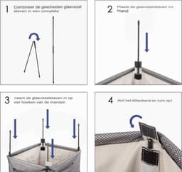 Grote Inklapbare Wasmand met Wieltjes 74L - Opvouwbare Dunne Wasmand met Handvat - Praktische Opbergbox voor Slaapkamers en Wasruimte - Gebroken Wit en O2 — thumbnail 3