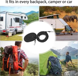 35 m uittrekbare reiswaslijn met 24 vaste kralen - Extra Sterke Campingwaslijn voor Outdoor Gebruik — thumbnail 3