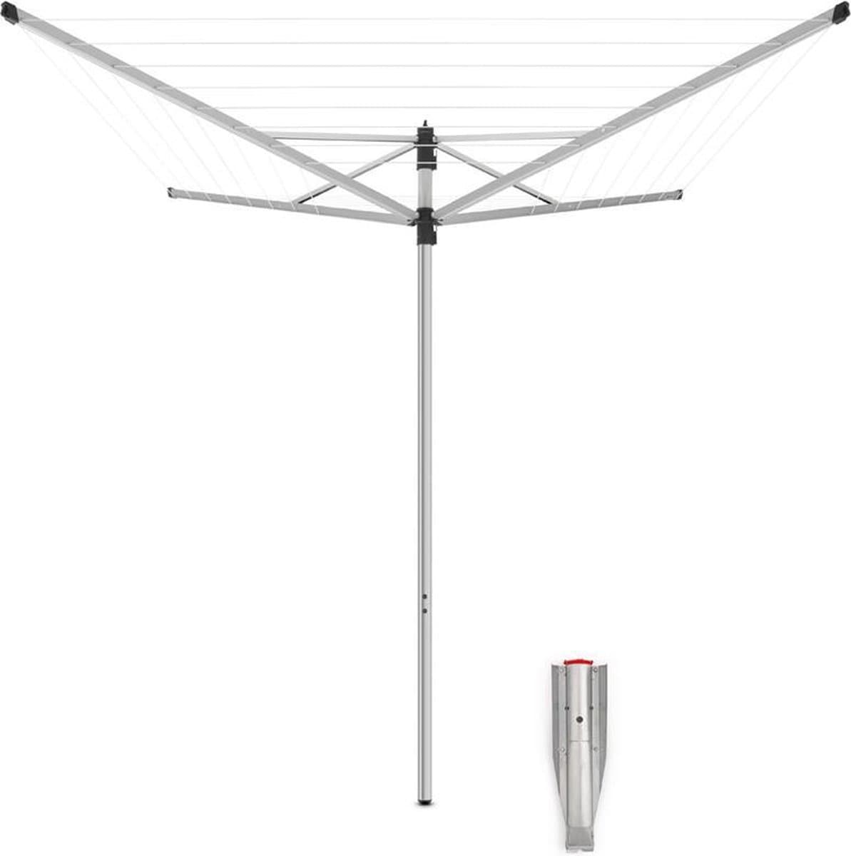 Brabantia Lift-O-Matic Droogmolen - 40 m - met Metalen Grondanker - Metallic Grey — afbeelding 1