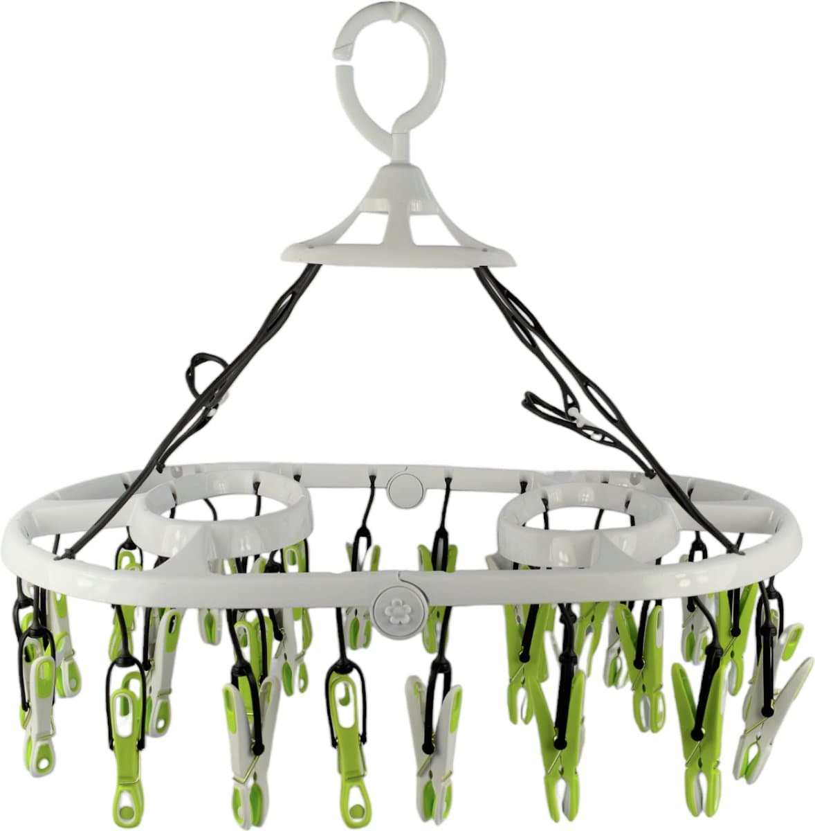 Laguelle Droogmolen met 30 Antislip Wasknijpers - Wit en Groen - 34 x 48,5cm — afbeelding 1