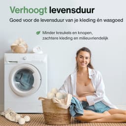 Drogerballen Voor Wasdrogers - 6 Stuks - Gemaakt van 100% Nieuw-Zeelandse Schapen Wol - Wasdrogerballen - Droogballen - Droger Ballen - Dryer Balls - Wit — thumbnail 3