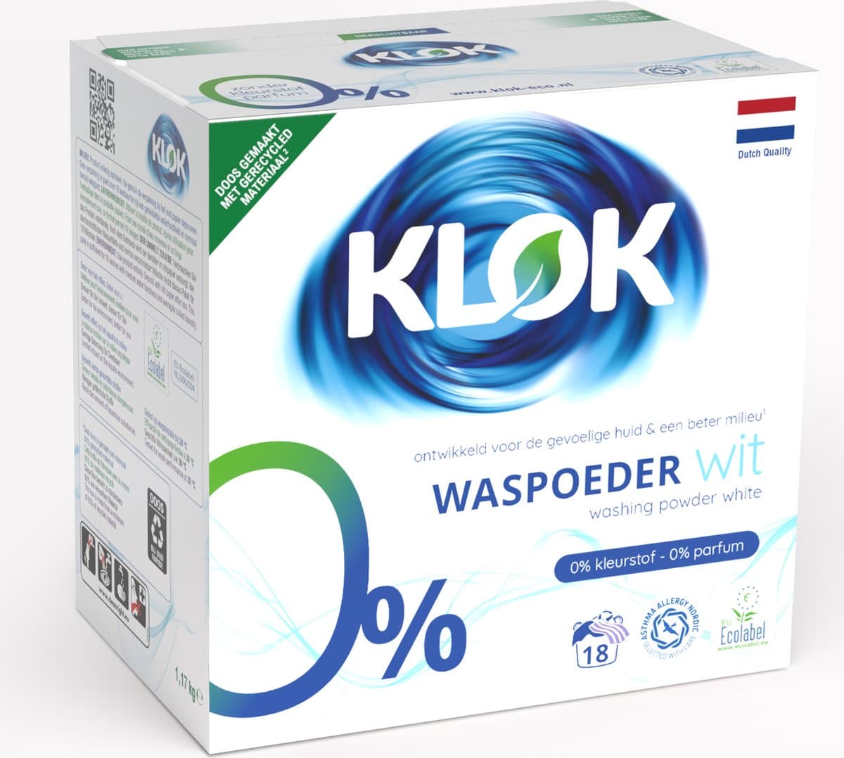 Klok Waspoeder Eco Wit 18 Wasbeurten - 1,17 kg — afbeelding 1