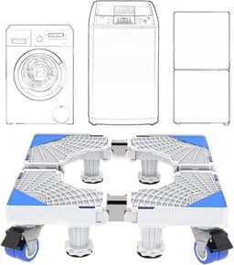 Verstelbare Onderstel voor Wasmachine en Droger - Anti-trillingen en Geluidsreductie - 4 Poten en 4 Wielen — thumbnail 1