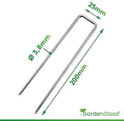 Anti-Roest Stalen Grondankers Voor Extreem Harde Grond - 200 mm Lang, 25 mm Breed, Ø 3.8 mm (100 Stuks) — thumbnail 5