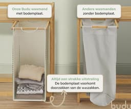 Budu Wasmand 3 vakken - Wassorteerder - Wasmanden Bamboe - 150L — thumbnail 4