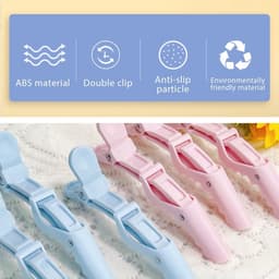 Haarspelden Krokodil - Sectie Clips - Haar Styling - Lichtgewicht Kunststof - 11 x 1.6 cm - Roze en Blauw — thumbnail 2