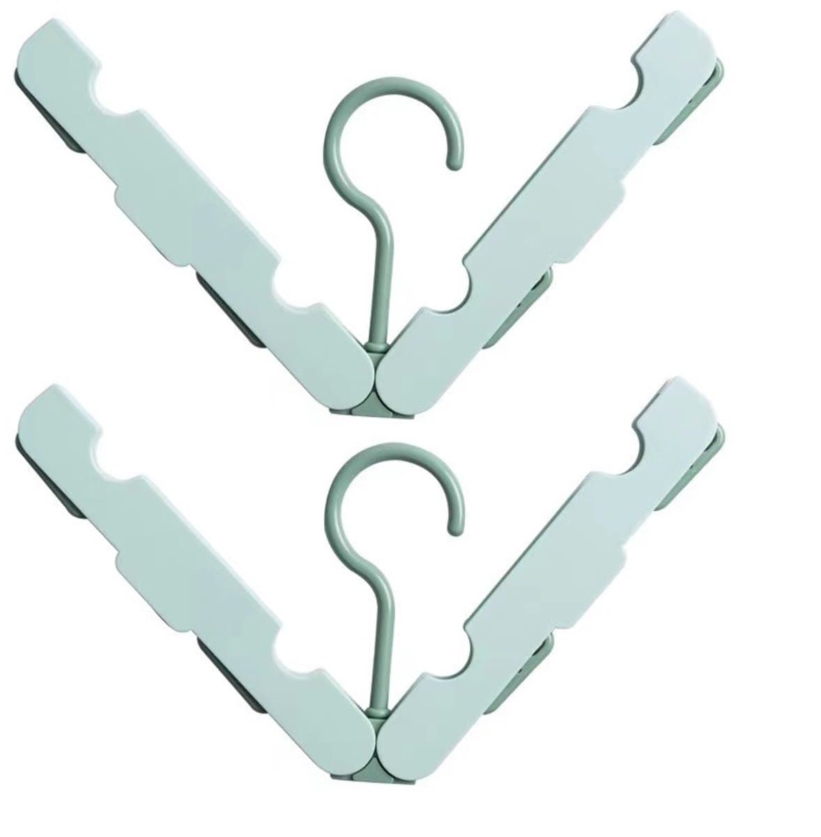 Wasrek inklapbaar - Wasrek Hangend - Draagbare opvouwbare hanger met haak - Ideaal voor op reis, kampeerders, reizigers en kleine ruimtes - Tweedelig pakket - Lichtgroen — afbeelding 1