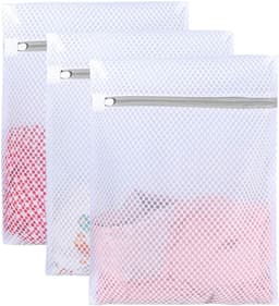 Gigicial Washzakken Van Honingraatgaas - Waszak Voor Delicate Stoffen - Beschermende Waszakken Met Rits - 3 Stuks - Wit Voor Reizen En Wassen — thumbnail 1