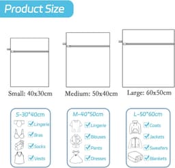 Twee herbruikbare waszakken, geschikt voor delicate kleding, ondergoed, sokken, enz., met bescherming tegen vervorming, 60*60 cm. — thumbnail 5