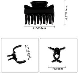 12 Stuks Kleine Haar Klauw Clips - Duurzame Mini Kaak Clips voor Kinderen en Volwassenen - Antislip Haarspeldjes in Zwart en Bruin — thumbnail 3
