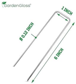 Grondankers voor Tuinbevestiging - 100 Stuks - Roestvrije & Verzinkte Grondankers - 150 mm x 25 mm x Ø2.8 mm - Stalen Grondpennen en Grondhaken — thumbnail 2