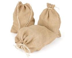Jute Opbergzakken Set van 3 met Trekkoord - 36 x 30 cm - Ideaal voor Aardappelen, Oogst en Noten