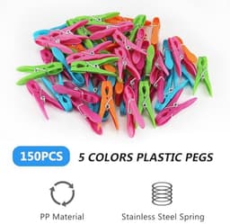Wasknijpers 150 stuks - Antislip, Vuilafstotend, Winddicht, Perfect voor Kleding en Organisatie — thumbnail 3