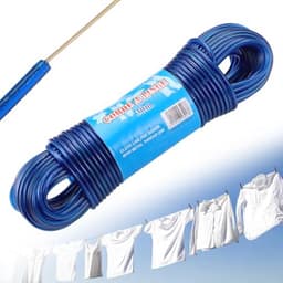 Waslijn Touw 30 m - Zware Stalen Kern, Sterke 4 mm Draad voor Buiten Tuin, Roestvrij en Waterdicht — thumbnail 1