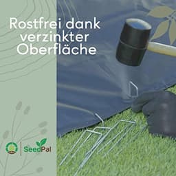 Grondankers 100 stuks - RVS en gegalvaniseerde haringen voor grondbevestiging - 150 mm x 30 mm x Ø 3 mm — thumbnail 3