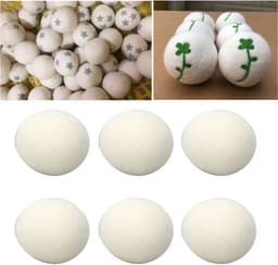 Elkuaie Wollen Droogballen - Kortere Drogingsduur en Minder Static - 6 Stuks - Voor Gezinnen - Wit-6cm — thumbnail 4