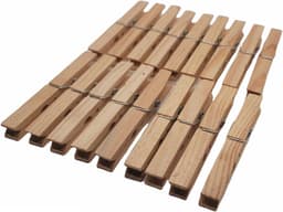 Grote 18-delige houten wasknijpers voor kleding en ambachten - 9,5 cm lange veerclips — thumbnail 2