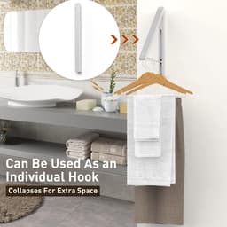 Cosensi- Vouwen Hanger Ruimtebesparend - Intrekbare Muur Houder - Kledinghanger Antislip - Ideaal voor Kleine Ruimtes - Tot 27 kg Belastbaar - Eenvoudig Opvouwbaar - Muurhanger — thumbnail 2