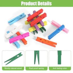 Kleurige houten wasknijpers - 50 stuks - Ideaal voor foto's en collages — thumbnail 5