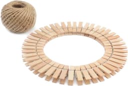 100 Houten Wasknijpers 3,5 cm met 30m Jute Touw - Natuurlijke Decoratie voor Fotolijnen en Interieur — thumbnail 5
