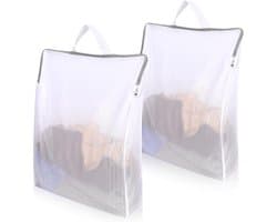 Waszakjes met Rits - Waszakken voor Wasgoed - Waszak - 2 Stuks - Groot 40 × 50 CM - Washing Bag - Waszakjes -Bescherm je Wasgoed en Wasmachine - Wit